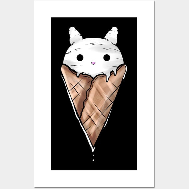 Sweet Easter Bunny Ice Cream Cone On Easter Wall Art by SinBle